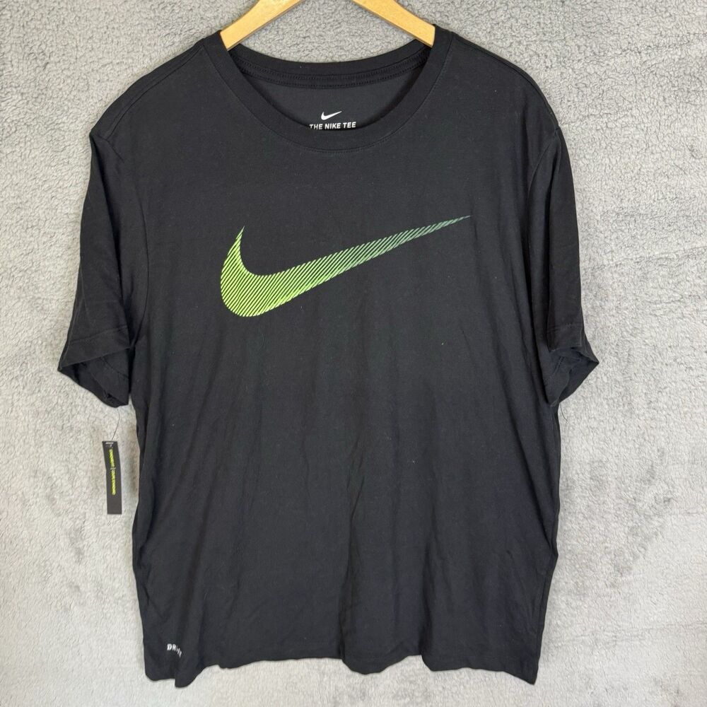 Nike Shirt Men's XL Black‎ Short Sleeve Crew Neck Cotton Blend Dri-Fit NWT